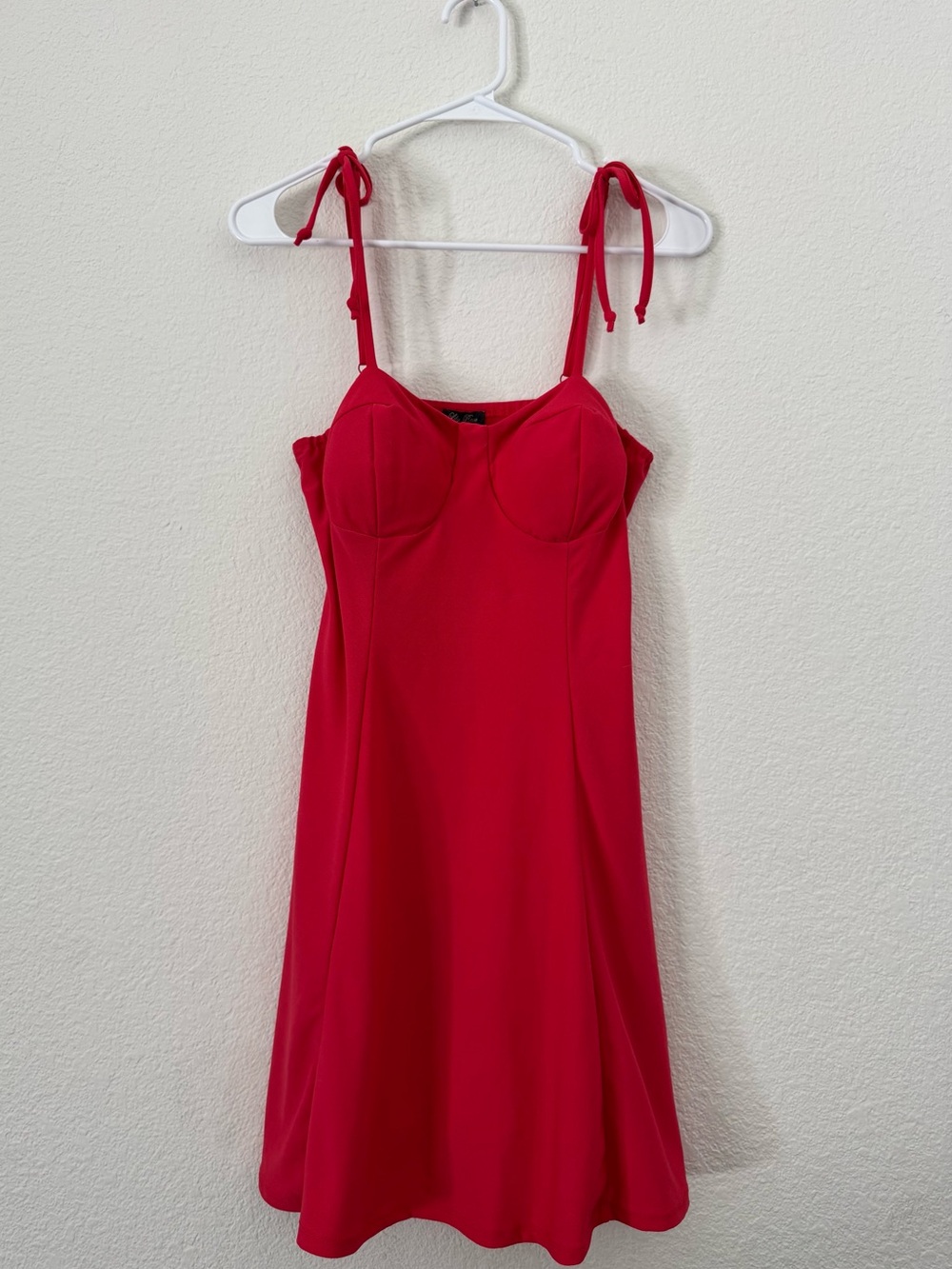 Lily Rose Red Tie Strap Fit & Flare Mini Dress